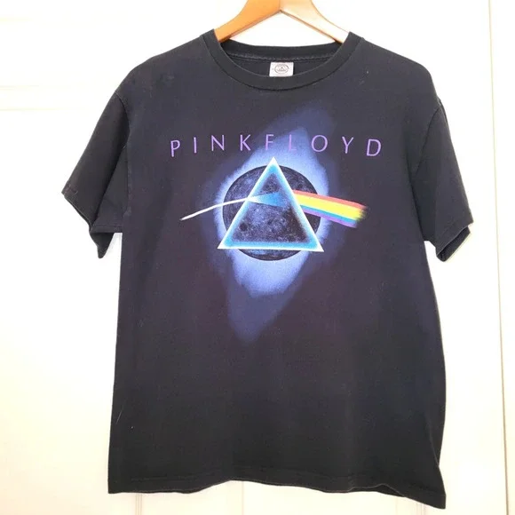 Pink Floyd Dark Side of the Moon VTG Y2K Black Delta Pro Weight T-Shirt M - Picture 2 of 6